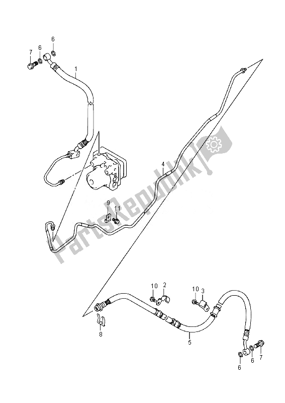 Todas las partes para Manguera De Freno Trasero (an400za E19) de Suzuki Burgman AN 400 AZA 2014