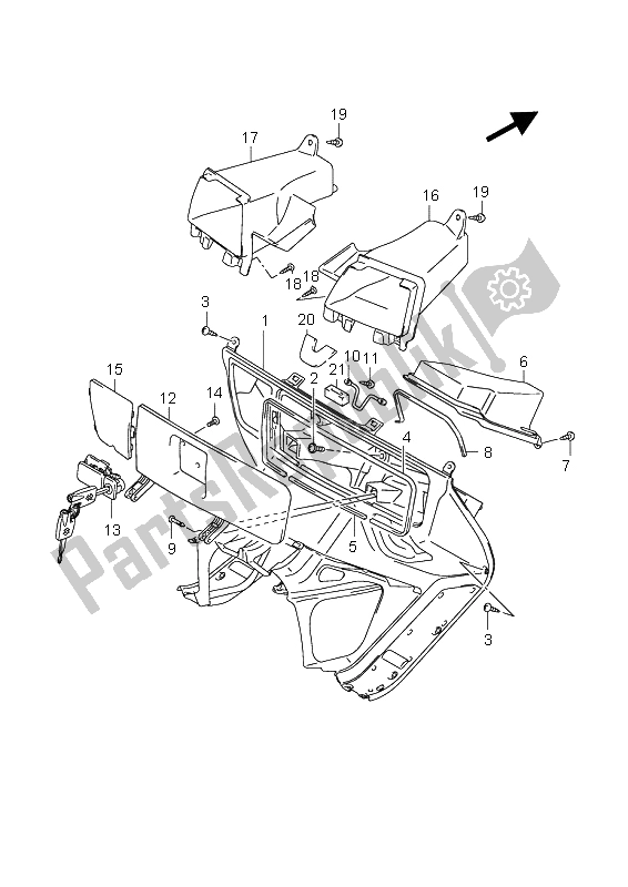 Todas las partes para Caja Frontal de Suzuki AN 650 AAZ Burgman Executive 2008