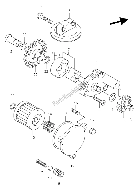 Tutte le parti per il Pompa Dell'olio del Suzuki DR Z 400S 2002