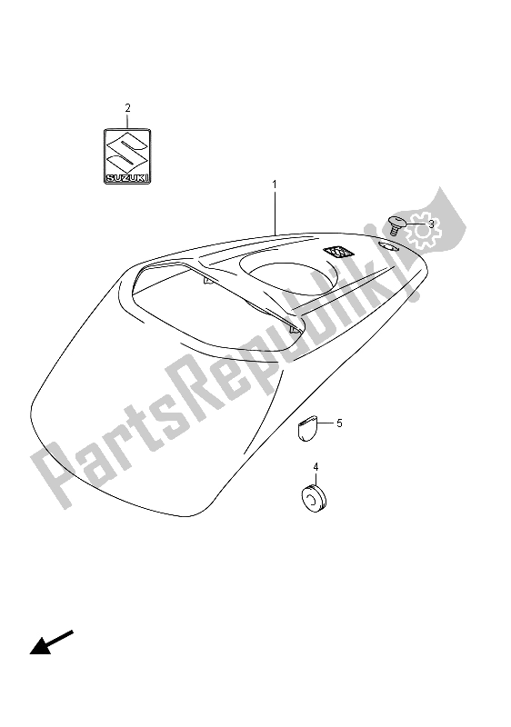 Tutte le parti per il Coperchio Anteriore Serbatoio Carburante (vzr1800bzuf E19) del Suzuki VZR 1800 BZ M Intruder 2015