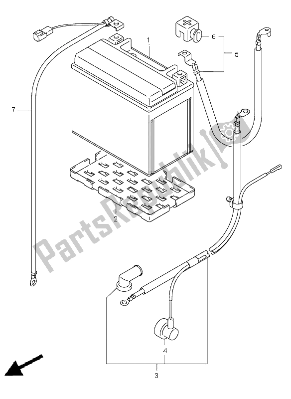 Todas as partes de Bateria (sv1000-u1-u2) do Suzuki SV 1000 NS 2003