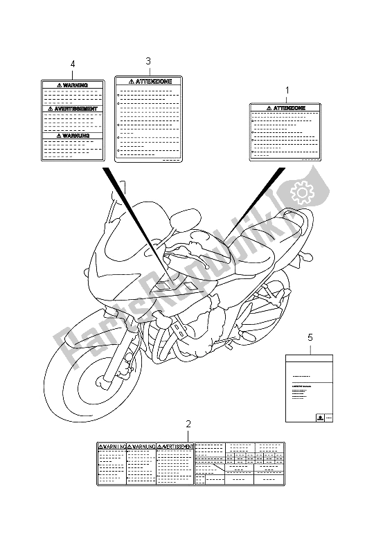 Alle onderdelen voor de Label (gsf1250sa E24) van de Suzuki GSF 1250 SA Bandit 2012