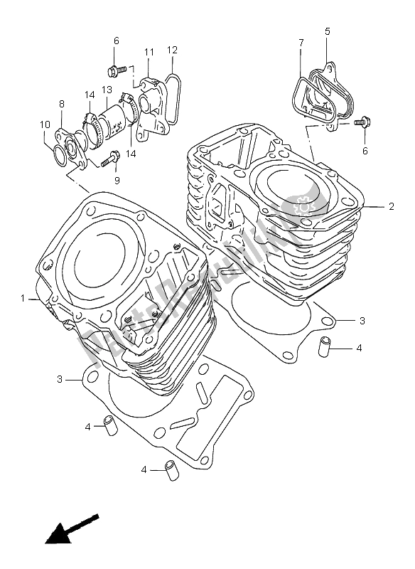 All parts for the Cylinder of the Suzuki VZ 800 Marauder 2000