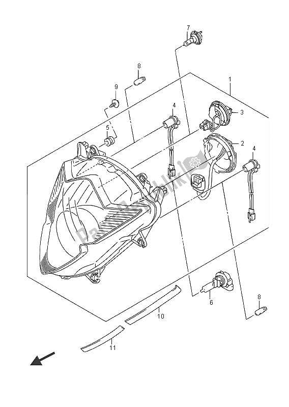 Tutte le parti per il Faro del Suzuki GSX 1250 FA 2016