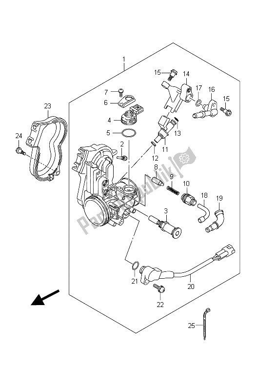 Tutte le parti per il Corpo Farfallato del Suzuki RM Z 250 2011