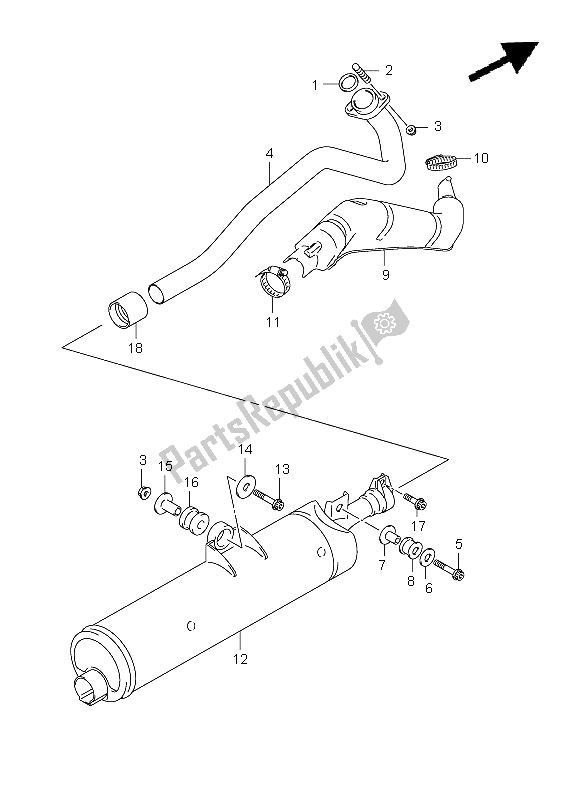 All parts for the Muffler of the Suzuki LT F 250 Ozark 2012