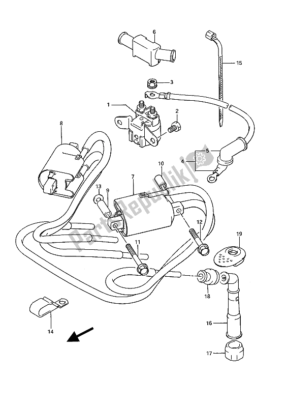 Alle onderdelen voor de Elektrisch van de Suzuki GSX 1100F 1989