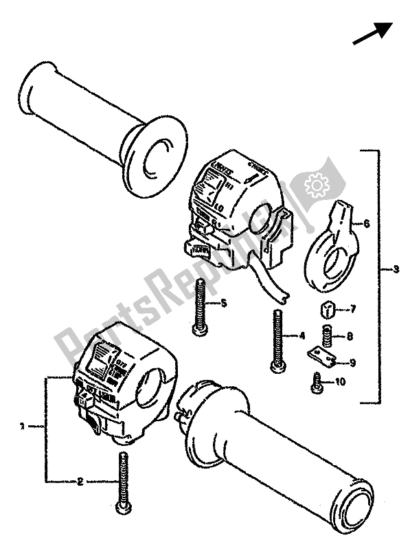 All parts for the Handle Switch of the Suzuki GSX 750F 1993