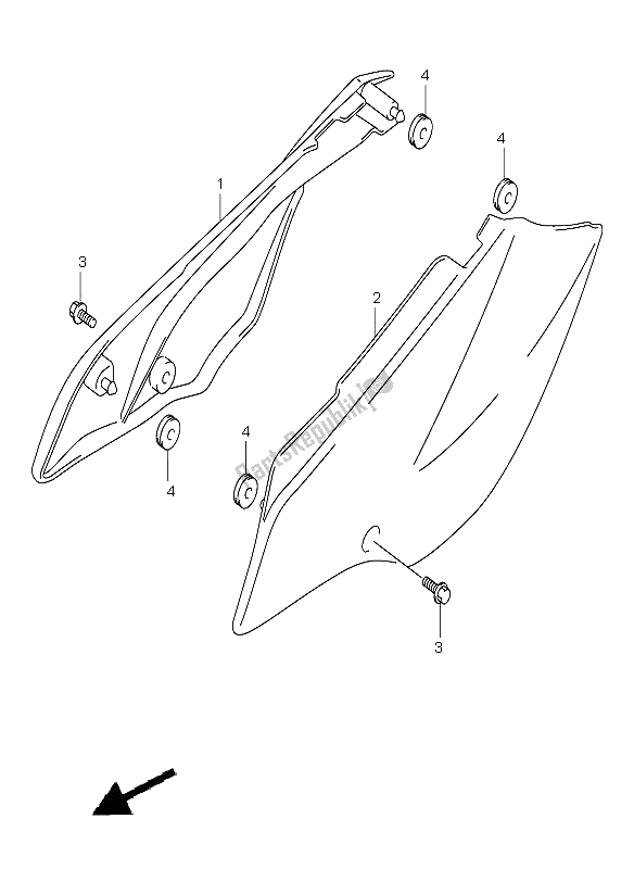 All parts for the Frame Cover of the Suzuki DR Z 125 SW LW 2003