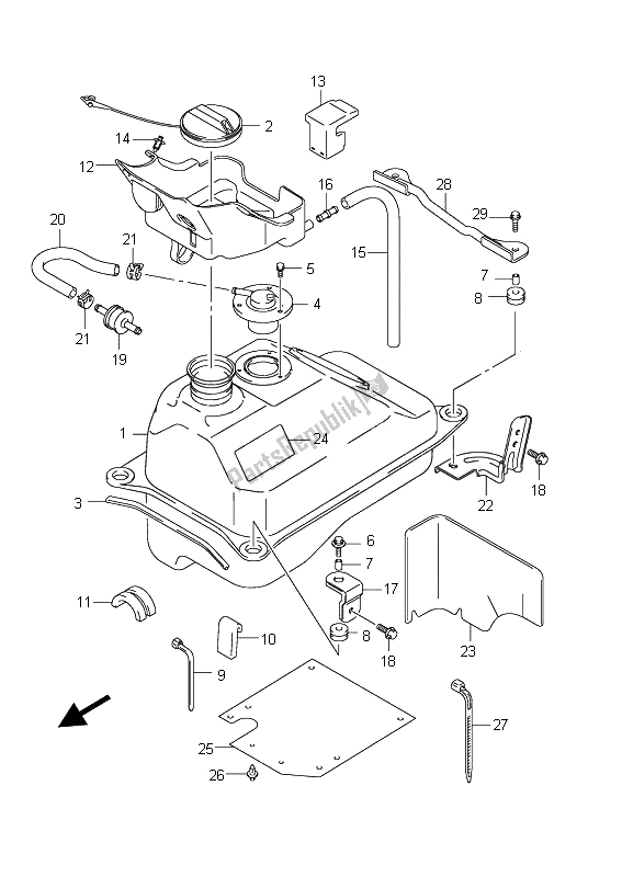 Toutes les pièces pour le Réservoir De Carburant (an400a E24) du Suzuki Burgman AN 400 AZA 2011