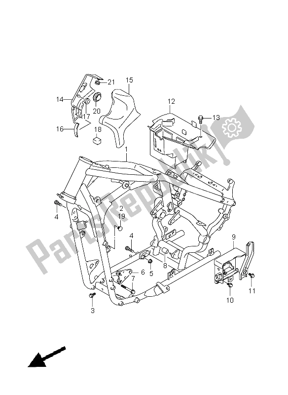 Alle onderdelen voor de Kader van de Suzuki VZ 800 Marauder 2006