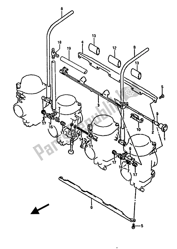 All parts for the Carburetor Fittings of the Suzuki GSX R 1100 1990