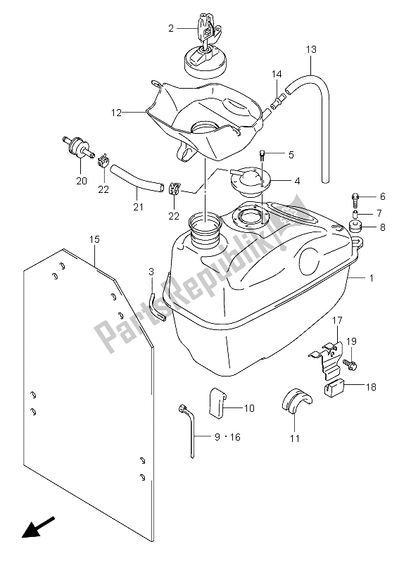 Toutes les pièces pour le Réservoir D'essence du Suzuki AN 250 Burgman 2006