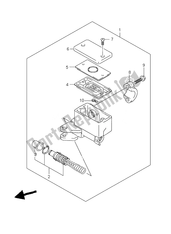 All parts for the Front Master Cylinder of the Suzuki GSF 1250 SA Bandit 2010