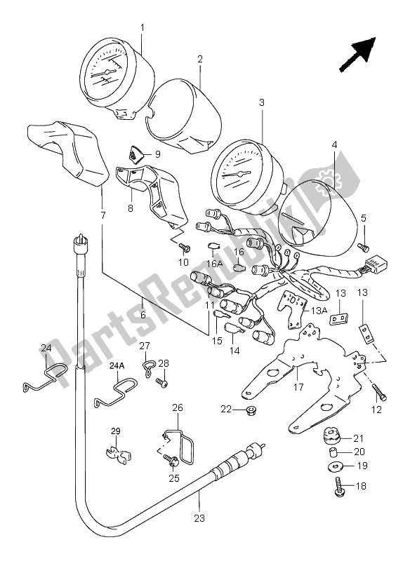 Tutte le parti per il Tachimetro del Suzuki GSF 600N Bandit 1997