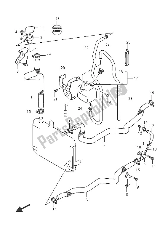 Tutte le parti per il Tubo Radiatore (an400a) del Suzuki Burgman AN 400 ZZA 2016