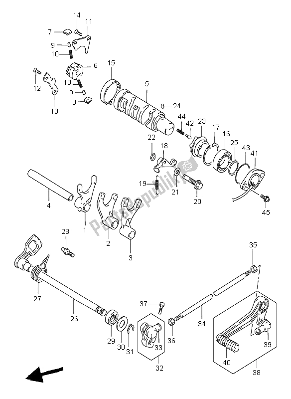 All parts for the Gear Shifting of the Suzuki GSF 1200 NS Bandit 2002