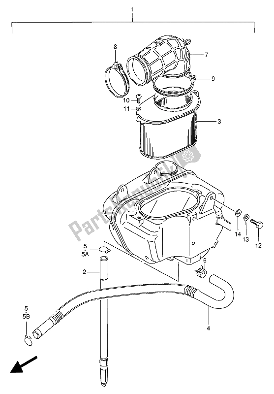 Toutes les pièces pour le Filtre à Air (arrière) du Suzuki VS 800 GL Intruder 1994