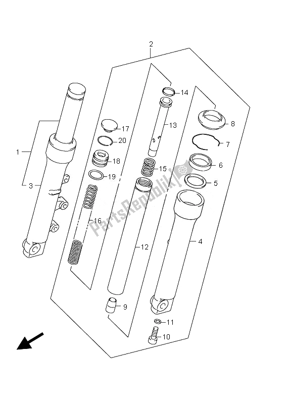 Tutte le parti per il Ammortizzatore Anteriore del Suzuki UX 125 Sixteen 2010