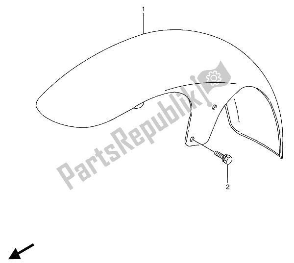 Tutte le parti per il Parafango Anteriore del Suzuki VS 800 GL Intruder 1993