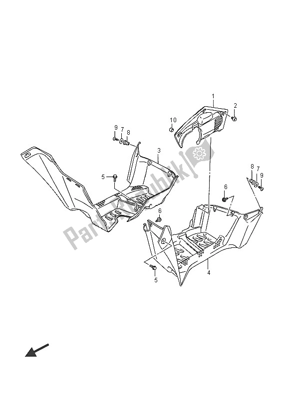 Tutte le parti per il Parafango del Suzuki LT A 500X Kingquad AXI 4X4 2016