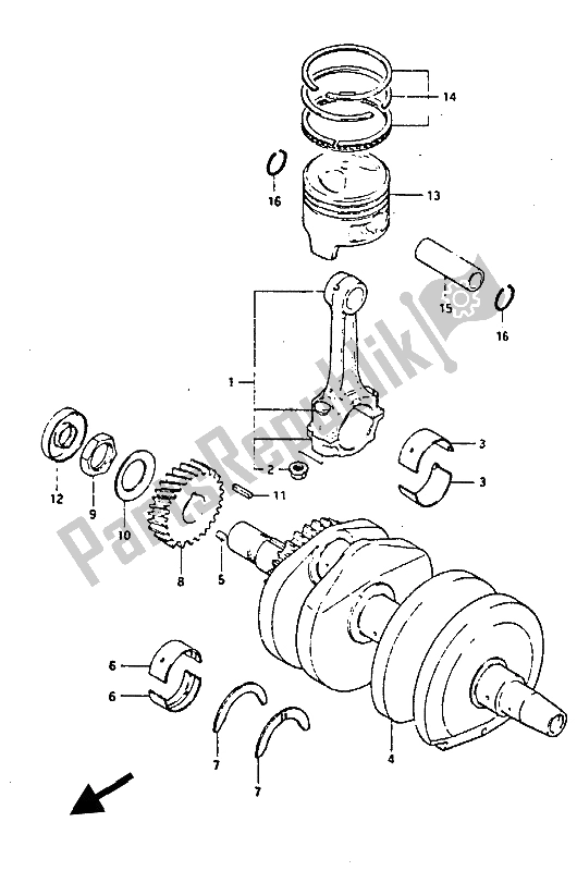 Toutes les pièces pour le Vilebrequin du Suzuki GS 450S 1985