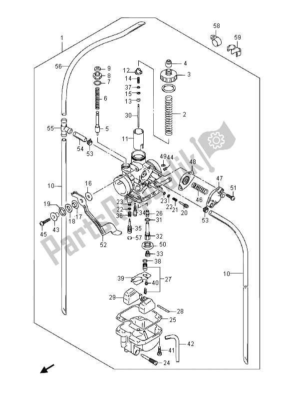 Todas as partes de Carburador do Suzuki DR Z 125 SW LW 2014