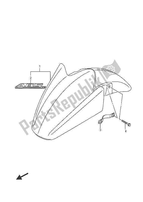 All parts for the Front Fender of the Suzuki GSX 1250 FA 2016