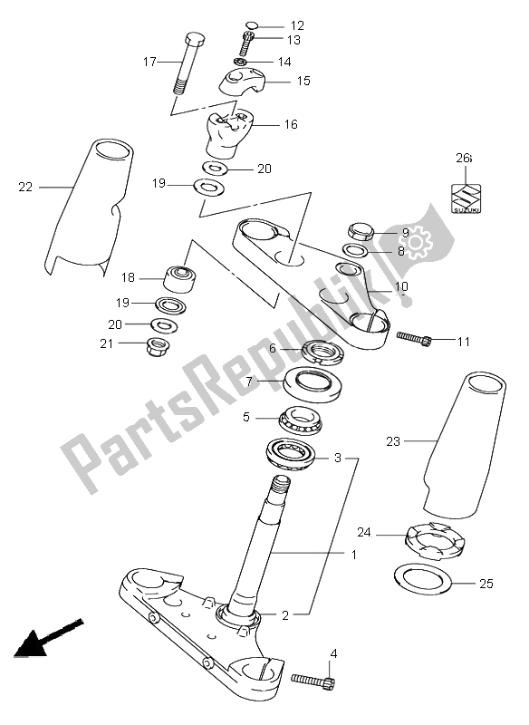 All parts for the Steering Stem of the Suzuki VL 800Z Volusia 2005