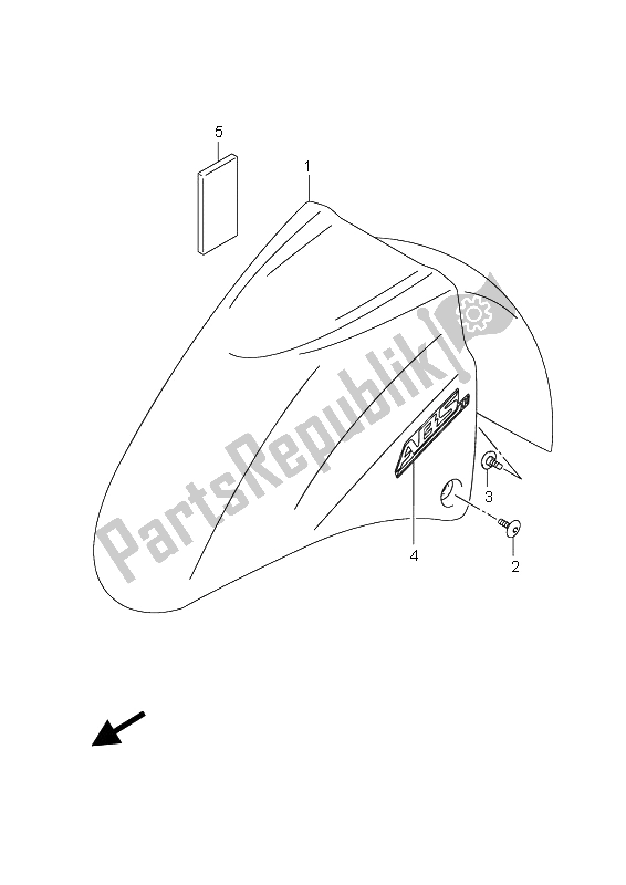 Todas las partes para Guardabarros Delantero de Suzuki AN 650A Burgman Executive 2009