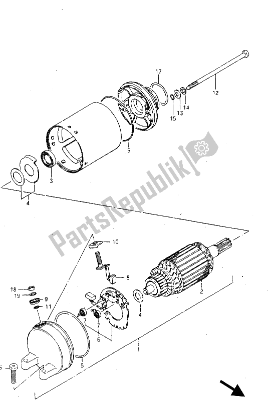 Toutes les pièces pour le Demarreur du Suzuki GSX R 750R 1986