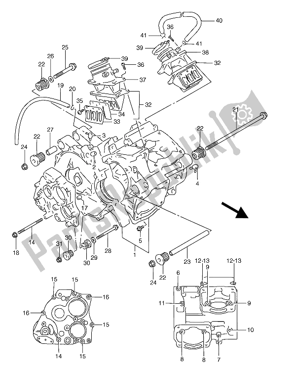 Todas as partes de Bloco Do Motor do Suzuki RGV 250 1994