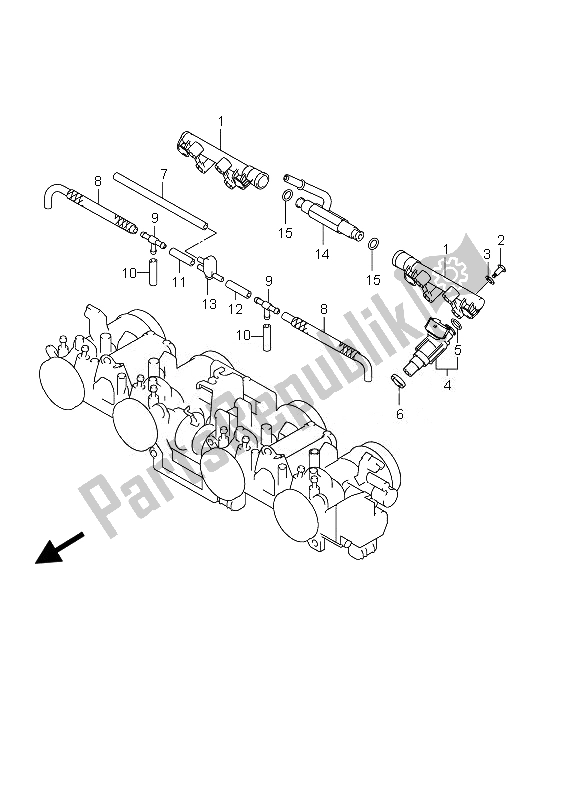 Alle onderdelen voor de Gas Boyd Slang & Verbinding van de Suzuki GSX 1250 FA 2010