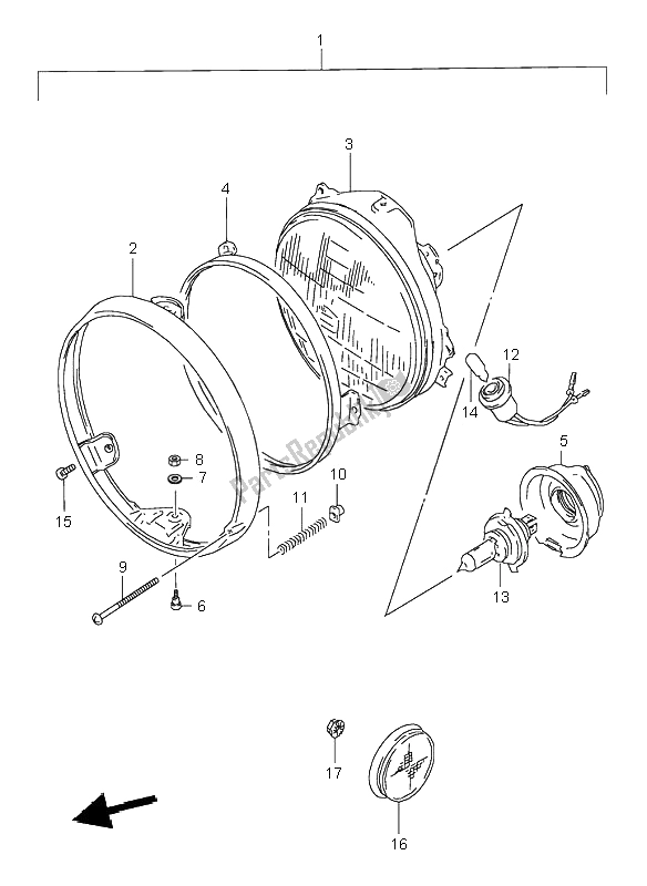 Todas las partes para Lámpara De Cabeza de Suzuki GS 500E 1996