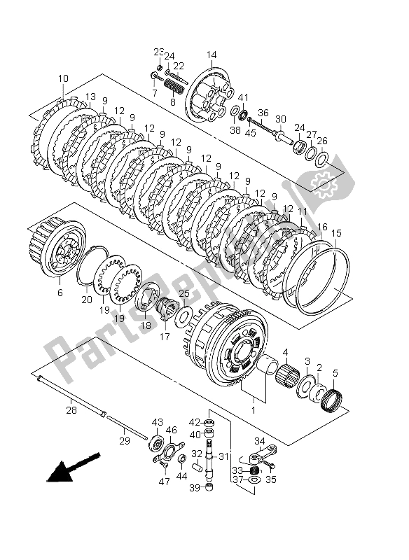 Alle onderdelen voor de Koppeling van de Suzuki GSX R 750 2008