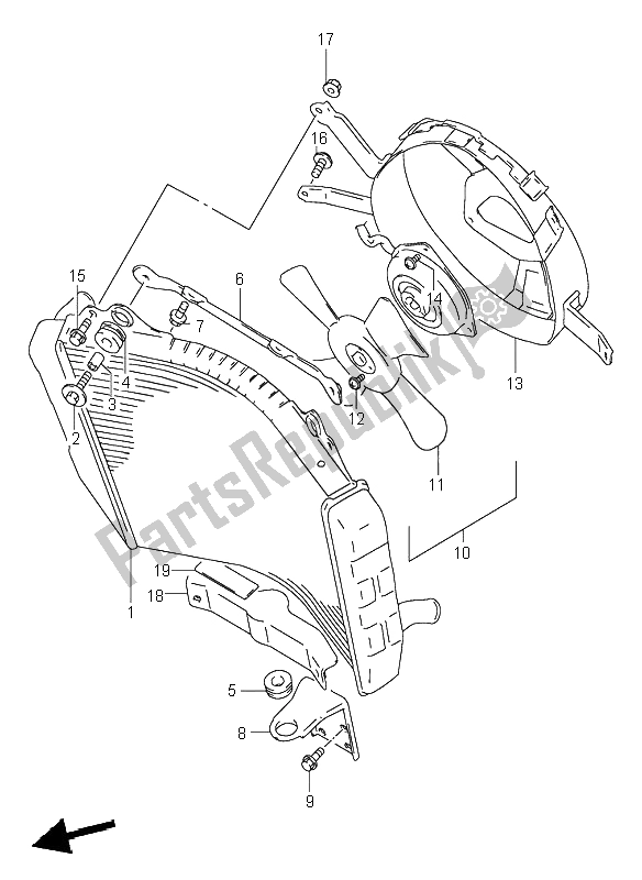 Todas las partes para Radiador de Suzuki GSX R 1100W 1998