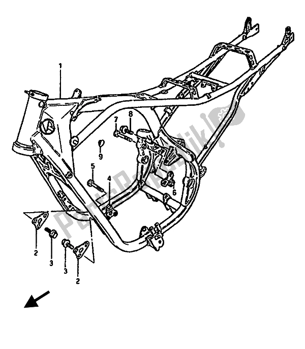 Tutte le parti per il Telaio del Suzuki GSX 550 1985