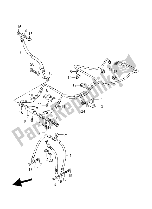 Tutte le parti per il Tubo Freno Anteriore (gsf1250a-sa) del Suzuki GSF 1250 Nsnasa Bandit 2008