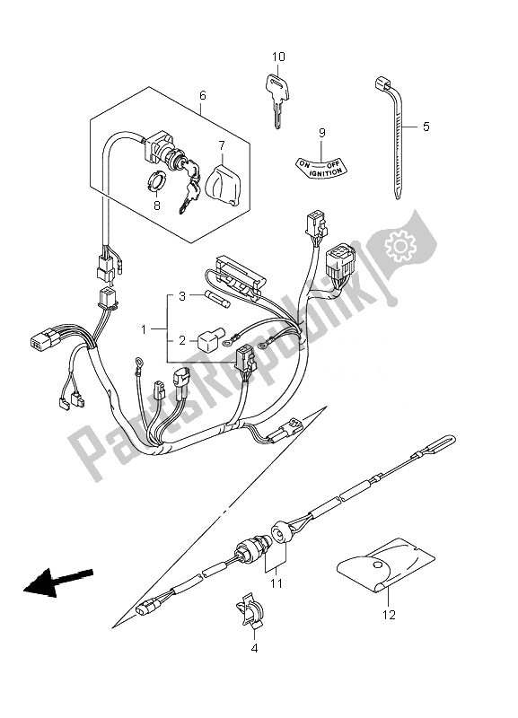 Tutte le parti per il Cablaggio Elettrico del Suzuki LT Z 50 4T Quadsport 2007