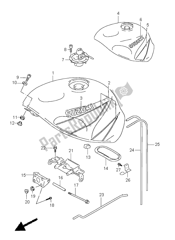 Tutte le parti per il Serbatoio Di Carburante del Suzuki GSX R 600 1997