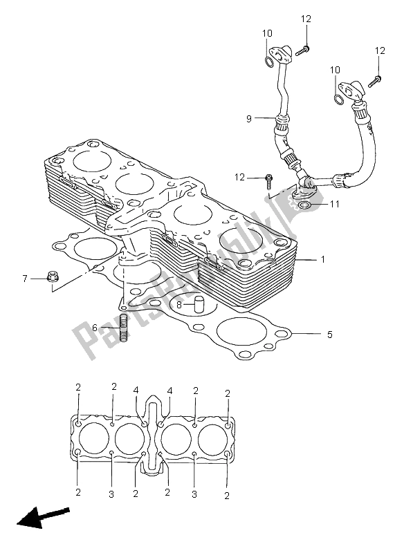 Todas as partes de Cilindro do Suzuki GSX 750 1999