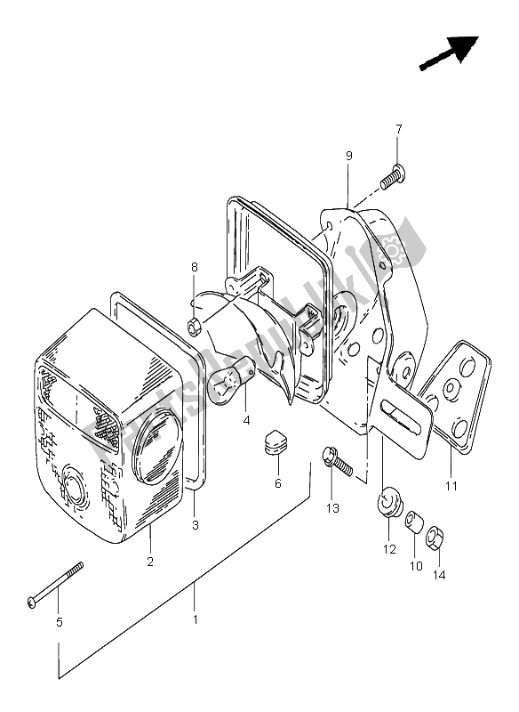 Alle onderdelen voor de Combinatielicht Achter (e22) van de Suzuki GN 250E 1998