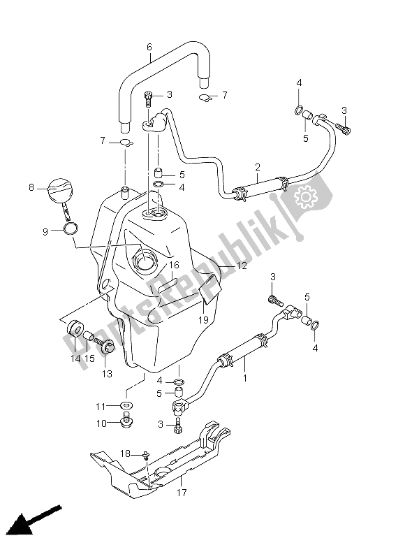 Alle onderdelen voor de Olieslang van de Suzuki LT Z 400Z Quadsport 2012