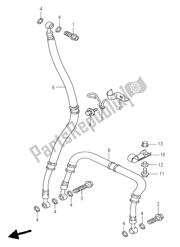 All parts for the Front Brake Hose of the Suzuki GSX R 1100W 1995