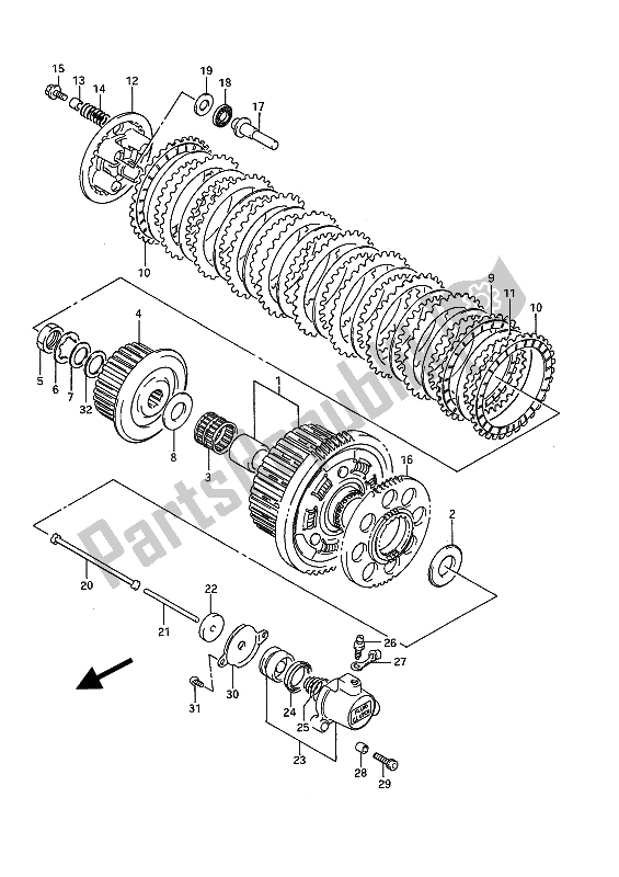 Todas las partes para Embrague de Suzuki GSX 1100F 1994