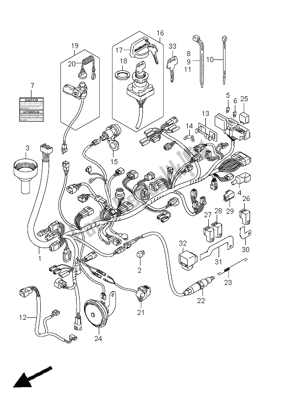 All parts for the Wiring Harness (lt-a750xp P17) of the Suzuki LT A 750 XPZ Kingquad AXI 4X4 2012