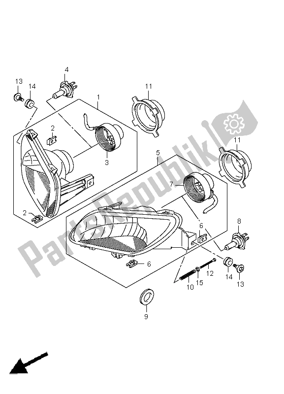 All parts for the Headlamp (lt-a400f P33) of the Suzuki LT A 400 FZ Kingquad ASI 4X4 2011