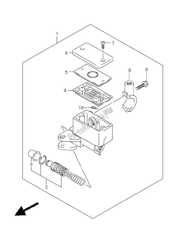 All parts for the Front Master Cylinder (sv650-u) of the Suzuki SV 650 Nsnasa 2009