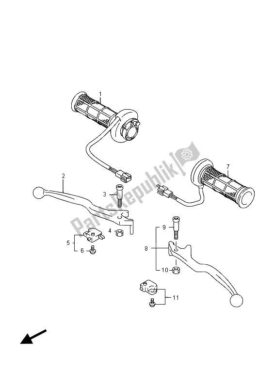 All parts for the Handle Lever (an400za E19) of the Suzuki Burgman AN 400 AZA 2015