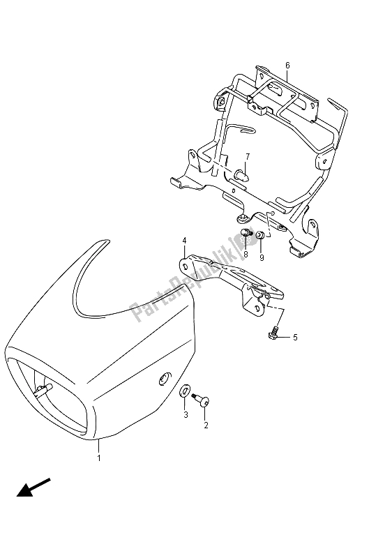 All parts for the Headlamp Cover of the Suzuki VZ 800 Intruder 2015